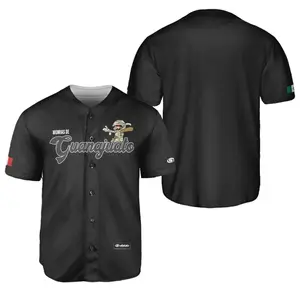 (BLACK) Momias De Guanajuato Baseball Jersey, Mexico Jersey for Men Women Youth And Kids, All-Over Print Baseball Jersey, Mexico Baseball Shirt, Hiphop Jersey