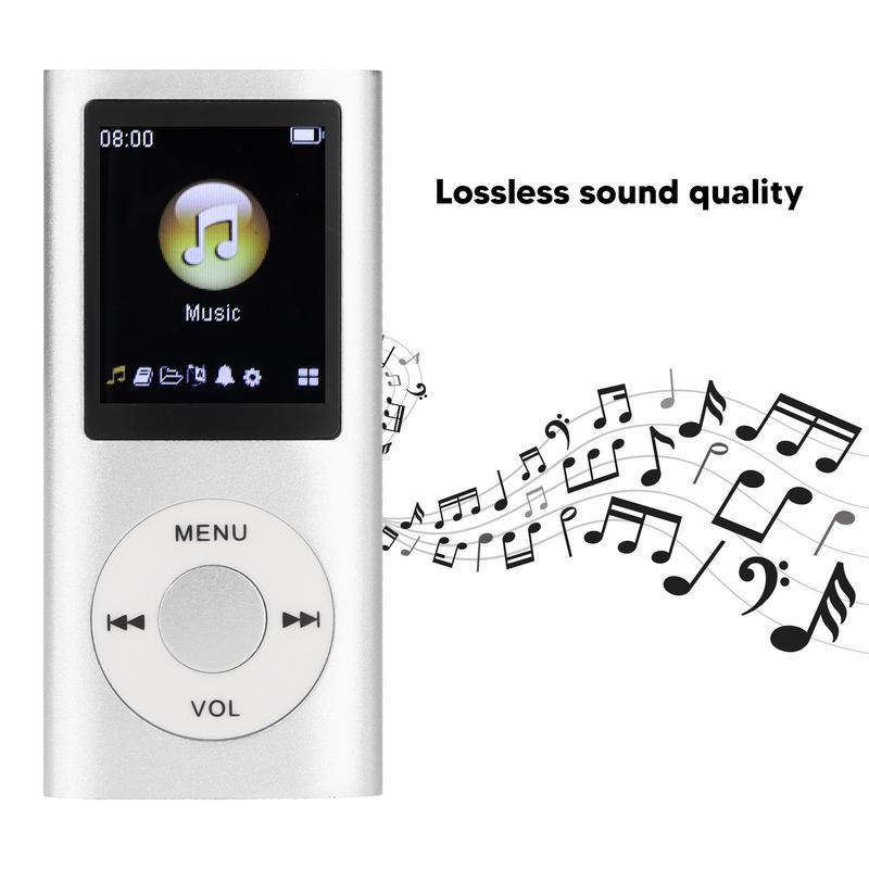MP3 Player,MP3 Music Player Stylish Multifunctional Lossless Sound Slim 1.8 Inch LCD Screen Portable MP3 Music Player (Sliver or pink)