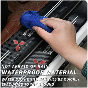 Carbon Fiber Car Door Sill Protector Strips, Auto Sticker Accessory for Mitsubishi Asx Lancer Pajero Outlander Galant