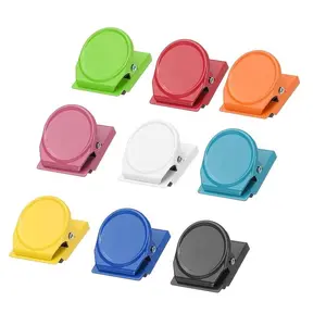 2-piece/set Candy Color Magnetic Clips, Metal Photo Clips Multifunctional Office Stationery Clips
