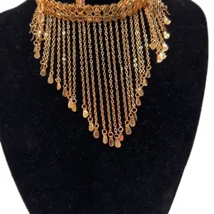 Middle Eastern Gold Plated Set with Elegant Necklace and Tassels