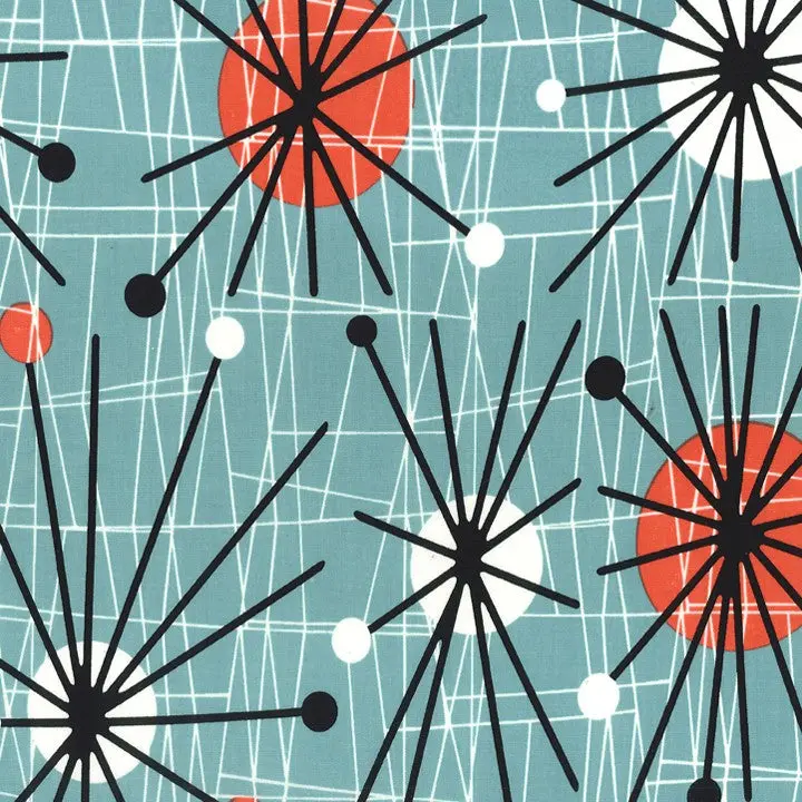 Fabric Michael Miller Turquoise Atomic 108" Wide Back by the Quarter Yard WBX5440-TURQ-D
