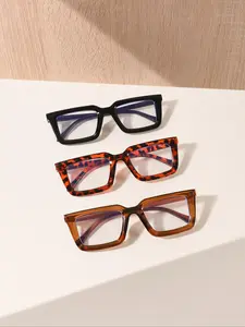 Women's Fashionable Tortoiseshell Pattern Eyeglasses, Trendy Casual Eyeglasses for Everyday Use, Fashion Accessories for Outdoor Activities