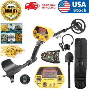 10" LCD Metal Detector with ABS-Aluminum Build, Foldable Handle, Waterproof Coil, Adjustable Settings, High Accuracy Deep Sensitivity, Complete Kit Includes Shovel & Headphones for Adults (Treasure Hunting, Wet Surfaces Ok)