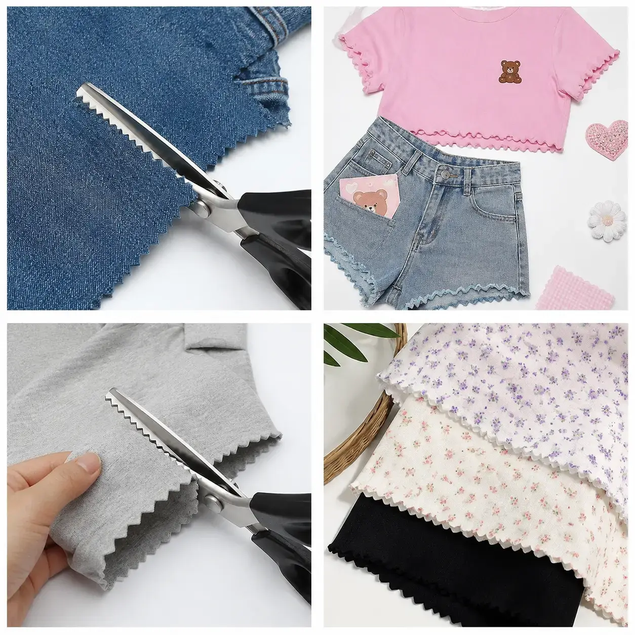 Stainless Steel Pinking Shears Zig Zag Scissors, Serrated Edge Craft Scissors for Fabric Cutting, Christmas Gift Wrapping Paper Edges, DIY Crafts, Sewing Supplies, Dressmaking & Tailoring