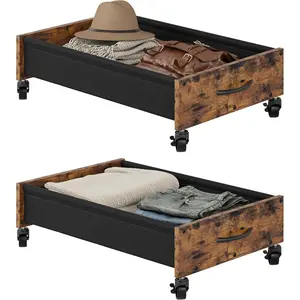 Bed with Wheels, Bed Drawers on Wheels, Frame Bed Shoe,-Saving for Bedroom Closet Organization