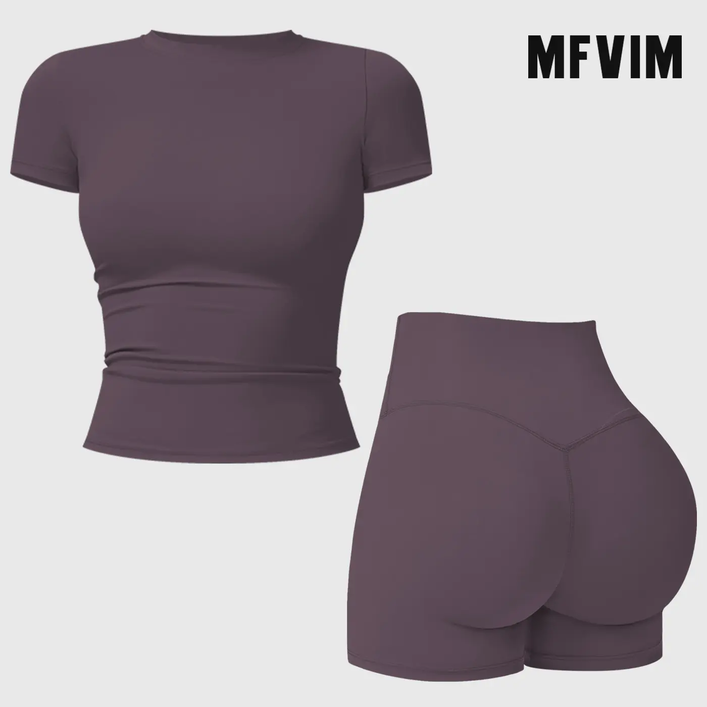 Short Sleeve Shorts - Eggplant Purple