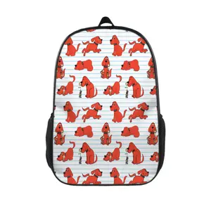 Clifford The Big Red Dog 17" Waterproof Laptop Backpack - Ultra Lightweight, Durable & Machine-Washable | Adjustable Padded Straps + Side Pockets | Perfect for Commute, Travel, Gym