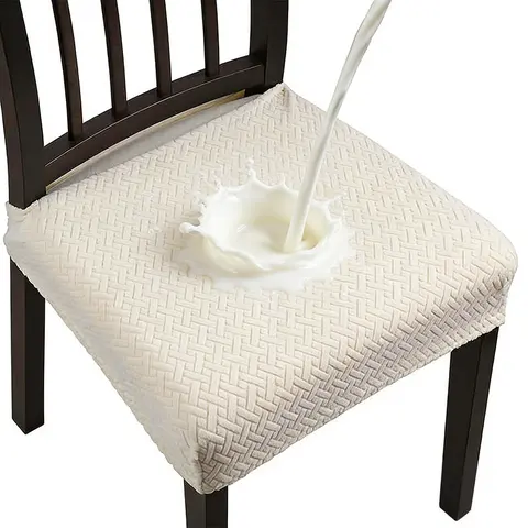 Jacquard Stretch Chair Covers (Set of 2-4-6-8) - Waterproof, Spill-Safe, Soft Woven Texture, Easy Slip-On, Machine Washable, All Seasons - Home & Living Room Decor Dining Chair Covers