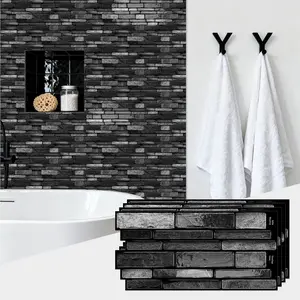 20 pieces kitchen peel and stick backsplash, artificial stone self adhesive tiles wall sticker 24.6 cm X12 cm, easy to clean, upgrade kitchen backsplash, fireplace