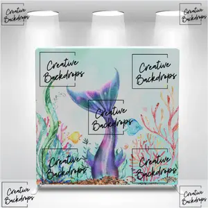 Mermaid Tail Theme Background Backdrops - Elegant Design for Mermaid Theme Events and Productions