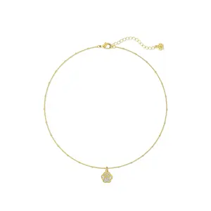 Cloud Haven White Paw Print Choker Necklace Gold