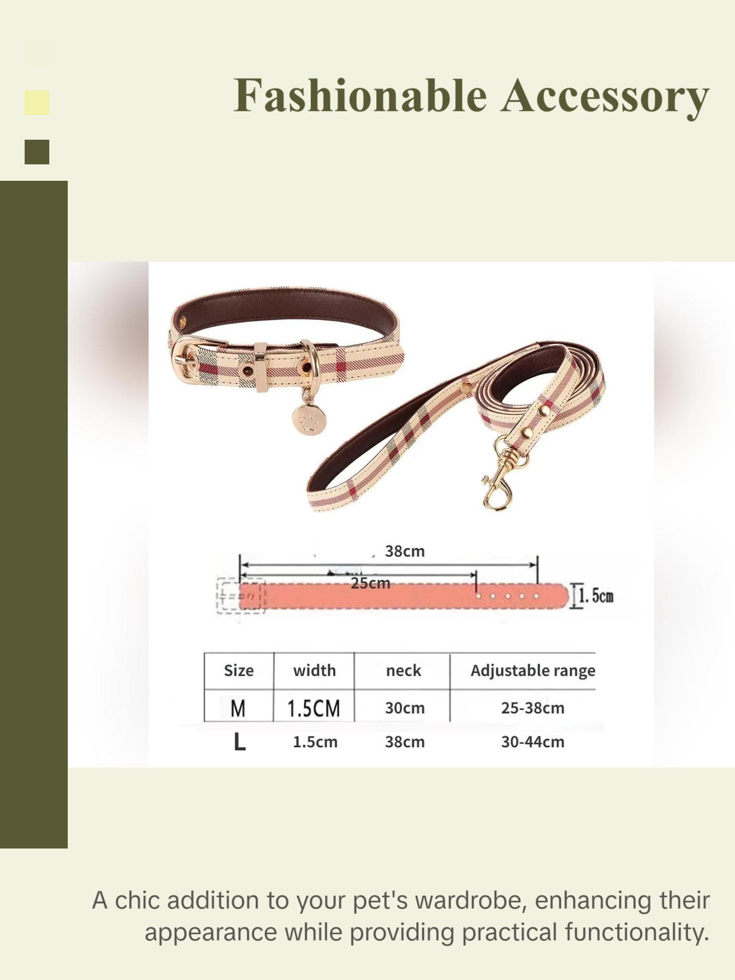 Leather Pet Collar and Leash Set Leather Pet Collar and Leash Set