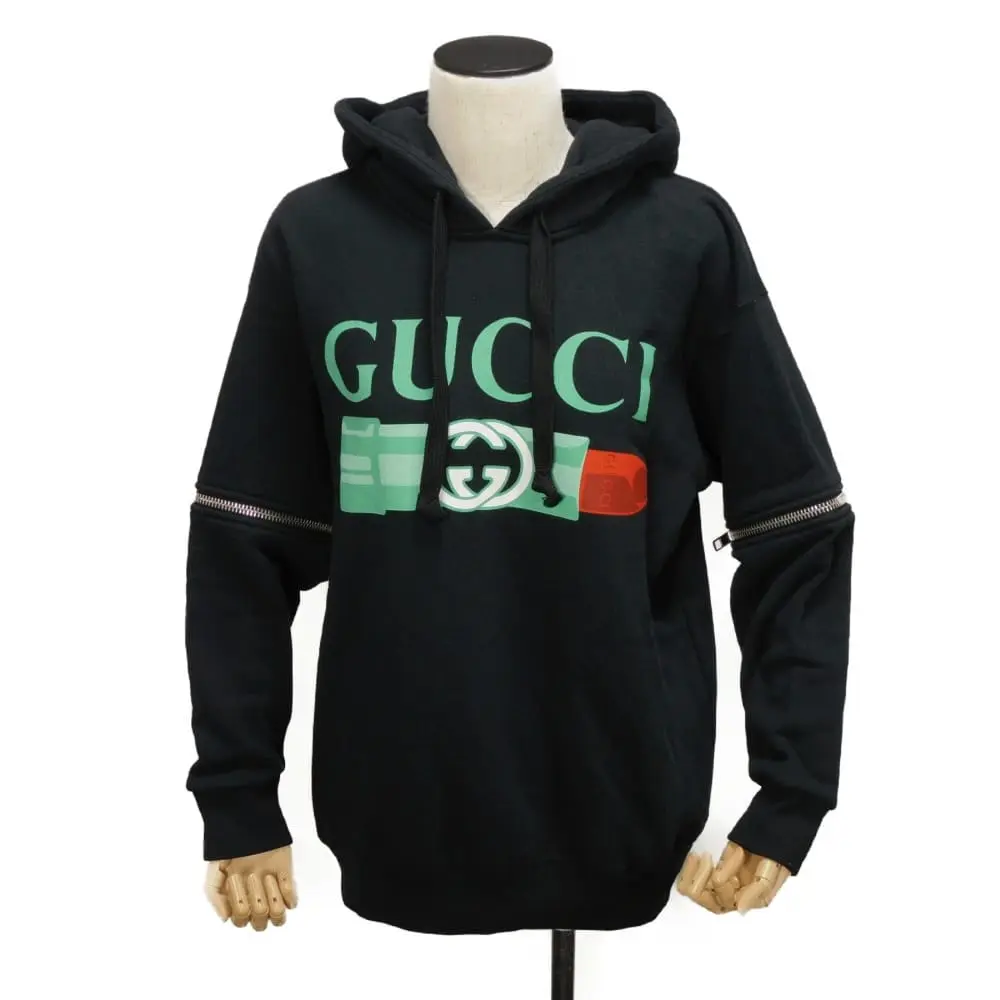 Pre-owned GUCCI Cotton Small Leather Goods Logo Lipstick Hoodie