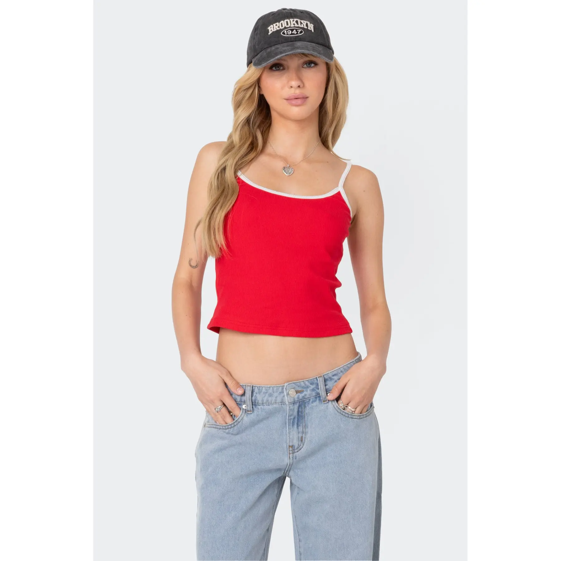Franky Ribbed Contrast Tank Top