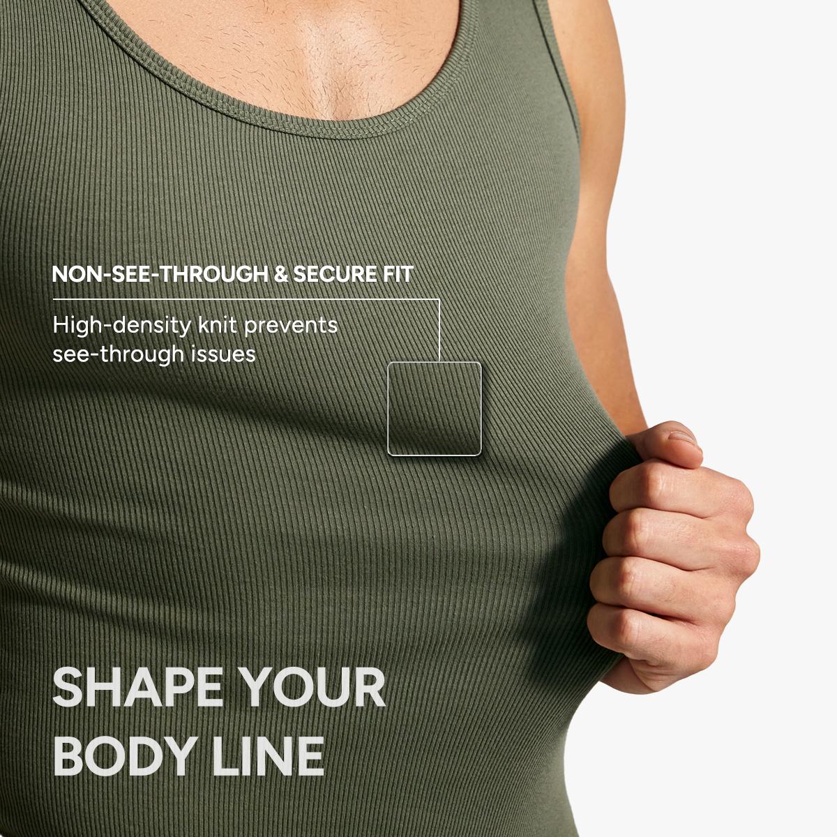 【Nebility】Men’s Solid Color Ribbed Crew Neck Tank Top 100% Cotton, Slim Fit Minimalist Athletic Undershirt, Soft Stretch Breathable for Gym Workout & Casual Wear