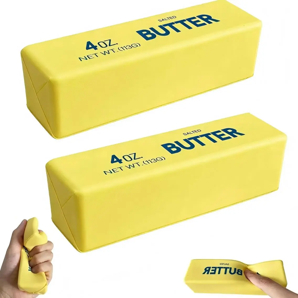 Realistic Butter Slow-Rising Squishy Fidget Toy - Unisex Desktop Stress Reliever, Anxiety Fidgets, Slow Rebound Squeeze Toy for ADHD Office Desk Sensory Gift