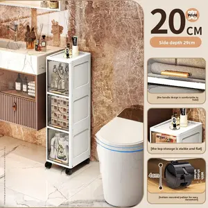 Upgraded clamshell crevice cabinet household bathroom bathroom waterproof rack kitchen crevice cabinet locker
