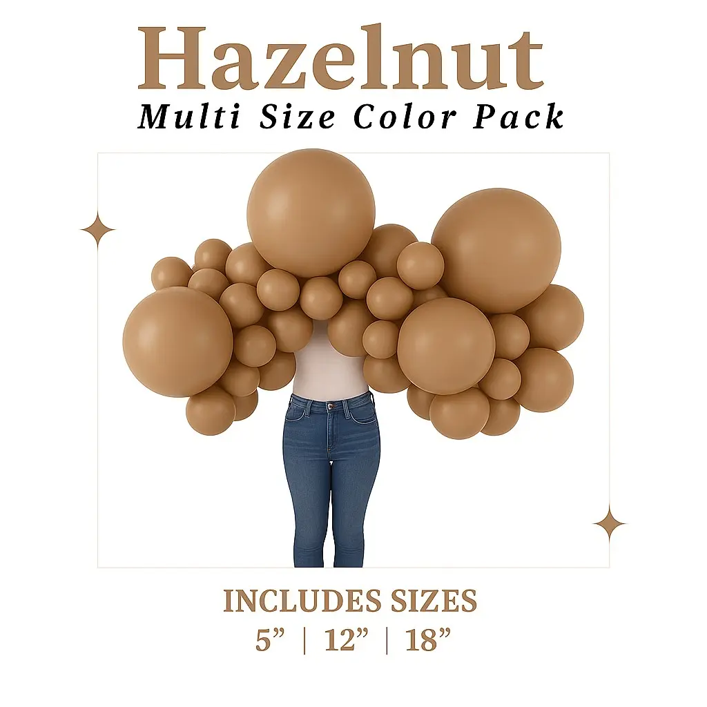 Hazelnut Balloon Pack with Optional Add-Ons Hazelnut Balloon Pack with Optional Add-Ons