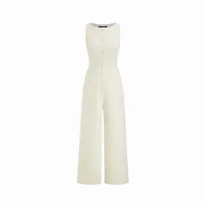 Cider Tweed Boat Neck Jumpsuit
