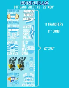 Honduras DTF Gang Sheet #2 - 22"x60"