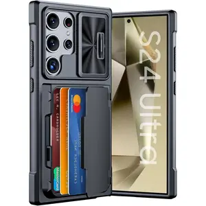 for Samsung Galaxy S24 Ultra Wallet Case with RFID Blocking Card Holder, Camera Cover and Kickstand, Full Body Shockproof Wallet Case for S24 Ultra 6.8Inch 2024 for Women Men-Black(Upgraded)