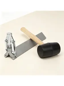 Professional Corner Clincher Tool for Drywall Installation, Reusable Corner Crimper with Mallet for Strong Joints, Heavy Duty Drywall Corner Clincher Hand Tool for Metal Corner Bead Installation, No Glue Needed, Durable Construction for Precise Bending