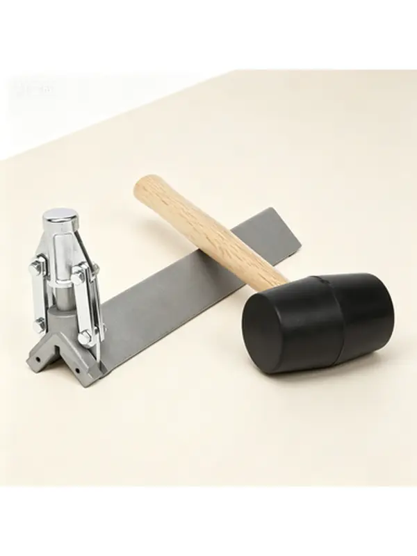 Professional Corner Clincher Tool for Drywall Installation, Reusable Corner Crimper with Mallet for Strong Joints, Heavy Duty Drywall Corner Clincher Hand Tool for Metal Corner Bead Installation, No Glue Needed, Durable Construction for Precise Bending
