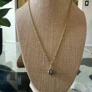 Pyrite Prosperity Necklace with 14k gold plated stainless steel chain