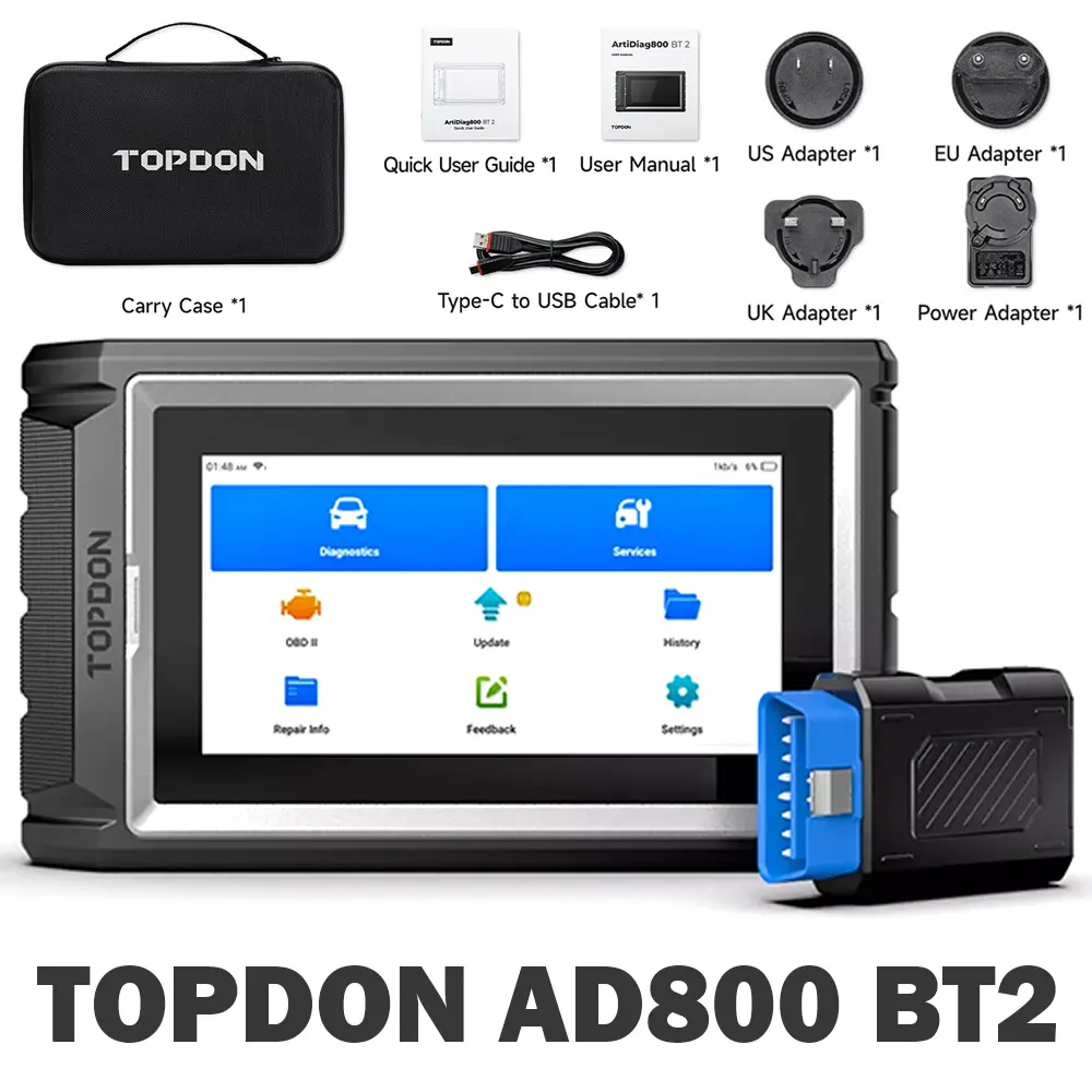 [SummerFinds]TOPDON AD800BT 2 OBD2 Scanner, 2026 Bidirectional Scan Tool, Function as AD900 Lite AD Pro, All System Automotive Diagnostic Scanner, Active Test, 28+ Reset Service, FCA Autoauth, 2 Years Free Update fathersdaygift, Automotive Scan Tool,, Blu