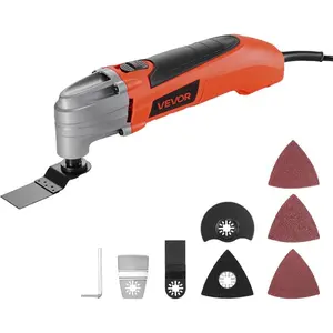 VEVOR Oscillating Tool Multitool, 4Amps Electric Oscillating Multi Tool Corded with 6 Variable Speeds 7000 - 19000 OPM, 3.2 Oscillating Angle, 13PCS Saw Accessories, LED Work Light Tool Bag