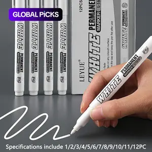 White Ink Marker Pen, 1/2/3/4/5 Counts Quick-Dry Waterproof Paint Marker Pen, Permanent Oil Marker, Stationery Supplies for Home, School and Office #GLOBAL PICKS