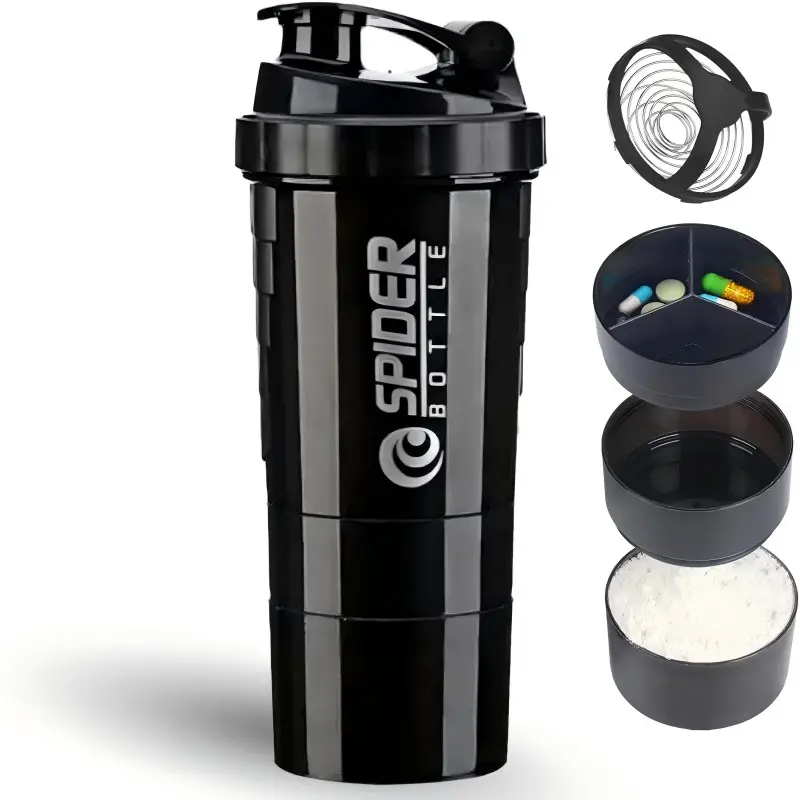 Portable Protein Shaker Cup, Three-Layer Detachable Design, BPA-Free Leak-Proof, Multiple Colors Available, Ideal for Gym Use, Work Out, Protein Shaker Bottle, Shaker Bottles For Protein Mixes, Protien Shaker