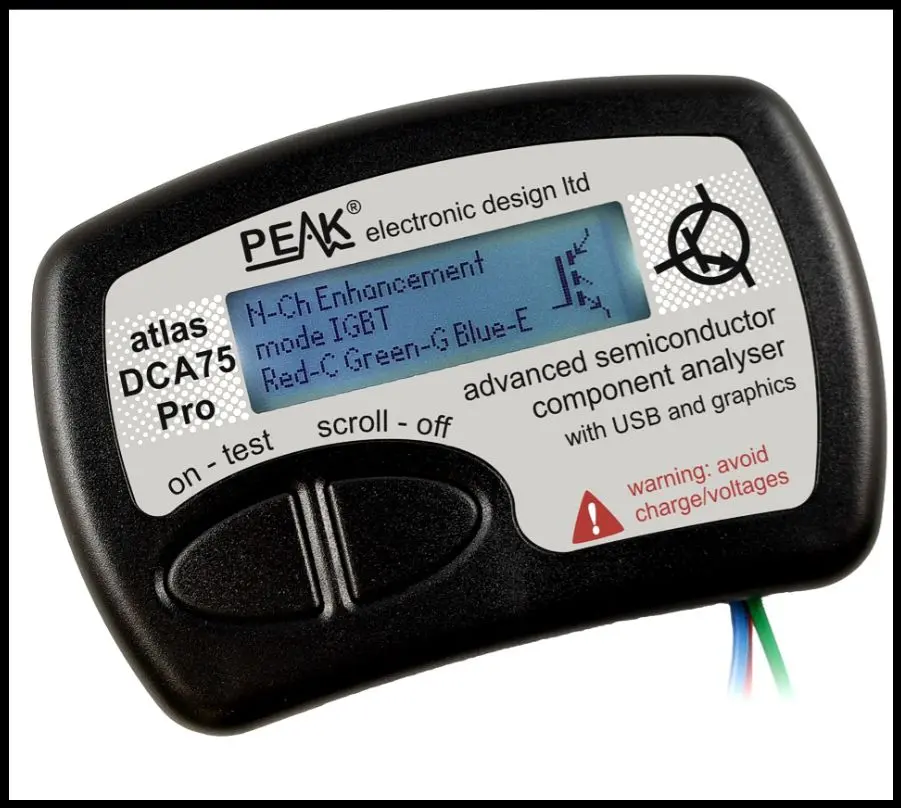 Atlas DCA75 Semiconductor Tester with Curve Tracing Capability on a PC