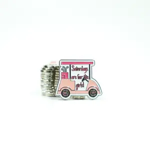 Saturdays Are for the Girls Limited Edition Ball Marker - Chic Pastel Pink Golf Cart Design, Durable Metal, Magnetic & Versatile, Perfect Golf Gift for Ladies