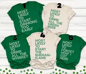 Custom Most Likely Matching St Patrick's Day 2026 T-Shirts, St Paddy's Day Family Tees, Funny Group Shirts, Most Likely To Shirt, Group Matching Shirt