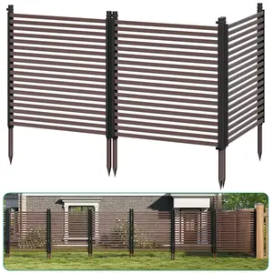 Outdoor Privacy Screen, 3-Panel No Dig Metal Barrier for Animals,Rustproof Outdoor Decorative Fence for Flower Beds,Patio,Backyard,Vegetable Gardens