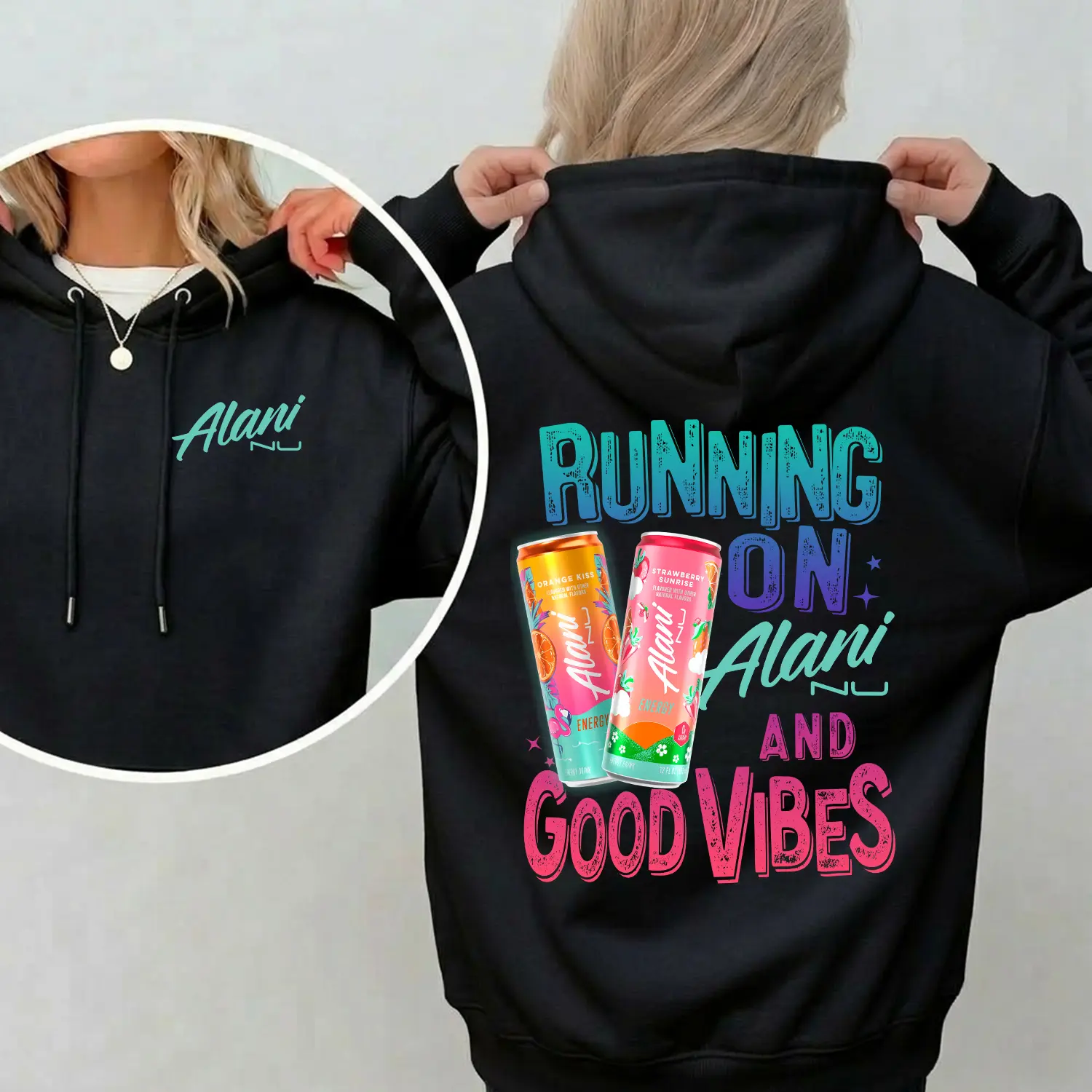 Running On Alani And Good Vibes Hoodie, Tshirt, Alani Shirt, Workout Mom Shirt, Womenswear