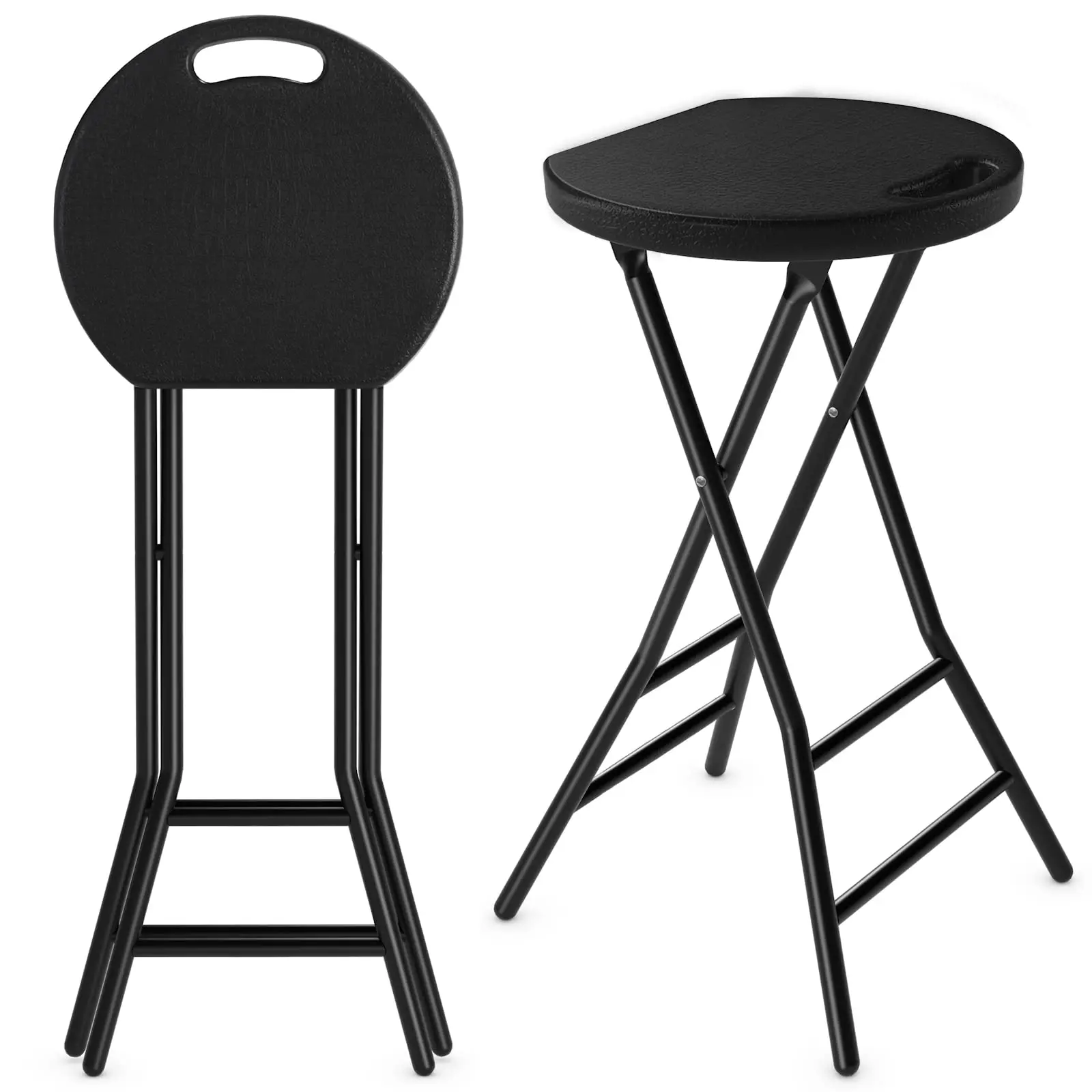 Rfiver Folding Stool,2 Pack 24 inch Tall Folding Bar Stool with Handle