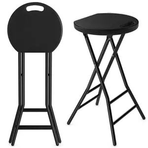 Rfiver Folding Stool,2 Pack 24 inch Tall Folding Bar Stool with Handle