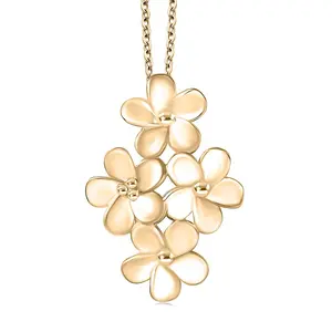 LUXORO Bouquet of Flowers Pendant Necklace in 10K Yellow Gold 3.90 Grams 20 Inches Christmas Gifts