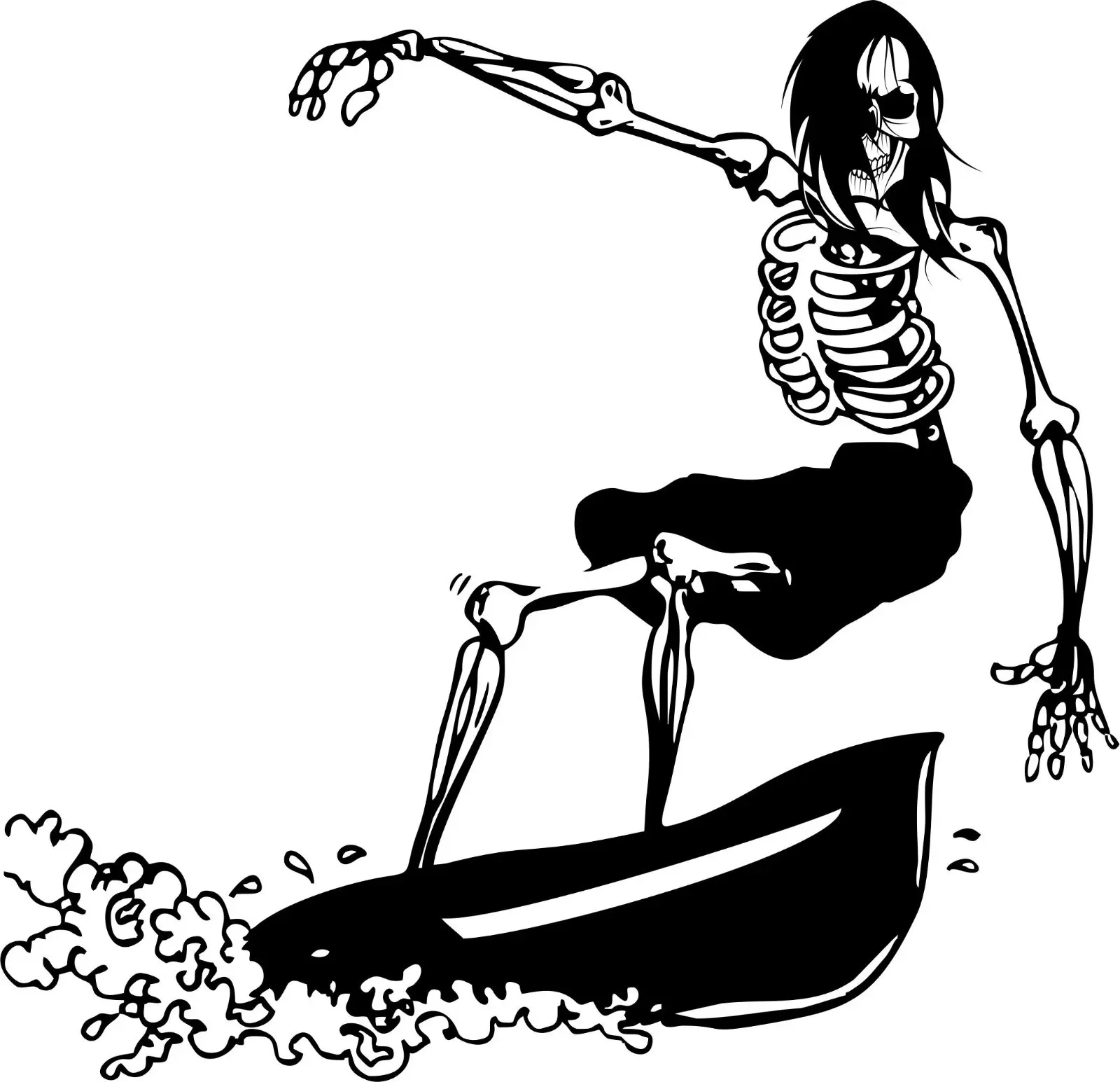 Surfboard Surfing Skeleton Skull 3 Designs Car Truck Window Vinyl Decal Sticker