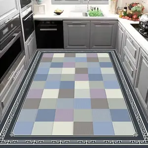Geometric Pattern Kitchen Rug, 1 Count Non-slip Kitchen Mat, Rectangle Home Decor Floor Mat, Decorative Carpet for Home Kitchen Living Room Bedroom