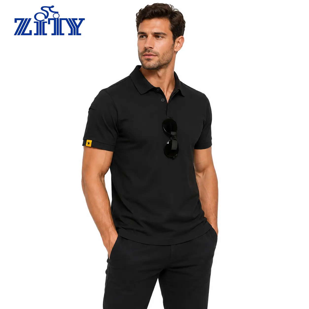 ZITY Mens Polo Shirt Short Sleeve Sports Tactical T-Shirt Athletic Golf Polos Daily Casual Stylish Collared Shirts for Men Top Wetsuit Menswear summerwins