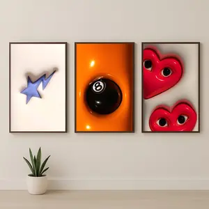 Set of 3 HypeBeast Print, HypeBeast Room Decor, 8 Ball Print, College Apartment, Y2k Apartment Decor  [No Frame]