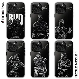 Boxing All Legends Signature Phone Case, Legendary Boxer Collection, Iconic Fighting Star Black Phone Cover, Gifts For American Professional Boxing, 17 Air Pro Max