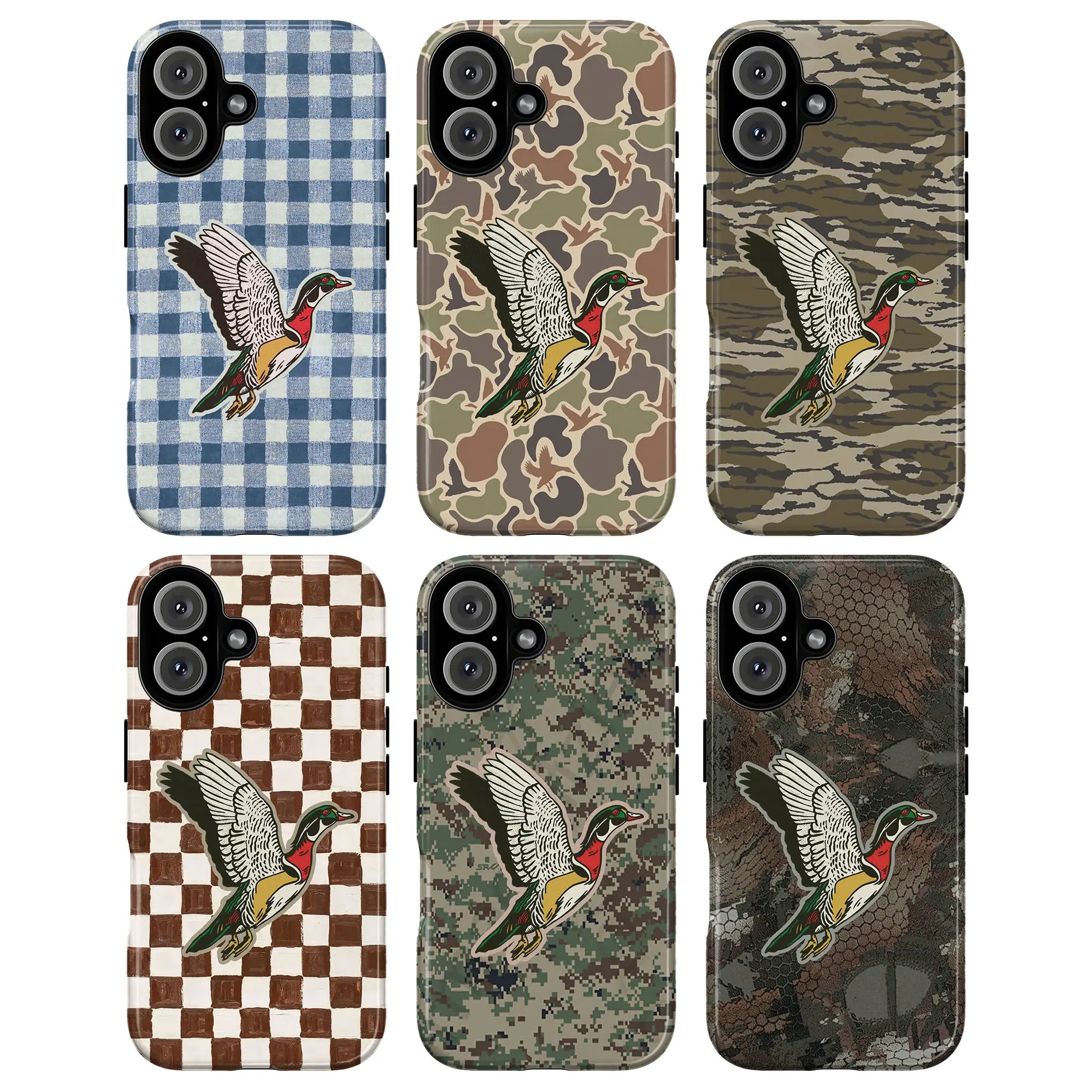 Duck Camouflage Collage Phone Case, duck camouflage camo retro rustic Americana cottagecore hunting vibes baby girl baddie fashion vibes no bad vibes aesthetic gift play now, iPhone 17 16 15 14 13 12 Pro Max Plus X, Galaxy S26 S25 S24 S23 S22 S21 Ultra, C