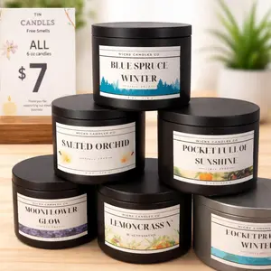 Wicks Candles Co. Wood Wick Tin Candles with Metal Tints - Natural Wood Wicks for Cozy Atmosphere - Perfect Gift for Various Occasions