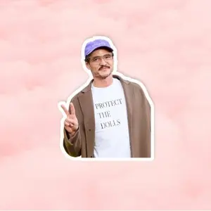 Pedro Pascal Sticker, Glossy Vinyl Decal, Fan Gift, Pedro Pascal Merchandise, Pedro Pascal Waterproof Sticker, Pedro Pascal Fan Art, Trendy Sticker
