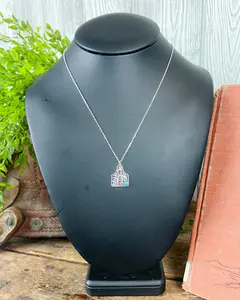 Initial Western Necklace - Sterling Silver & Kingman Turquoise
